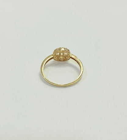 1679- NEW 14K Gold Double-C Halo Ring W.G