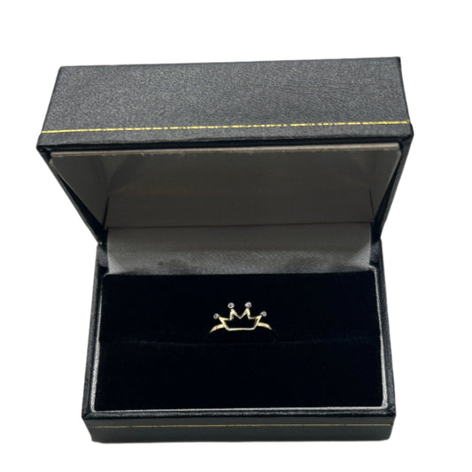 866- NEW 14K Gold Crown Ring (W.G)