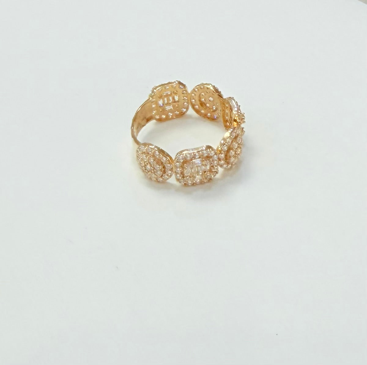 1005-NEW 14K Belt Ring Full CZ Stone W.G
