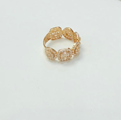 1005-NEW 14K Belt Ring Full CZ Stone W.G