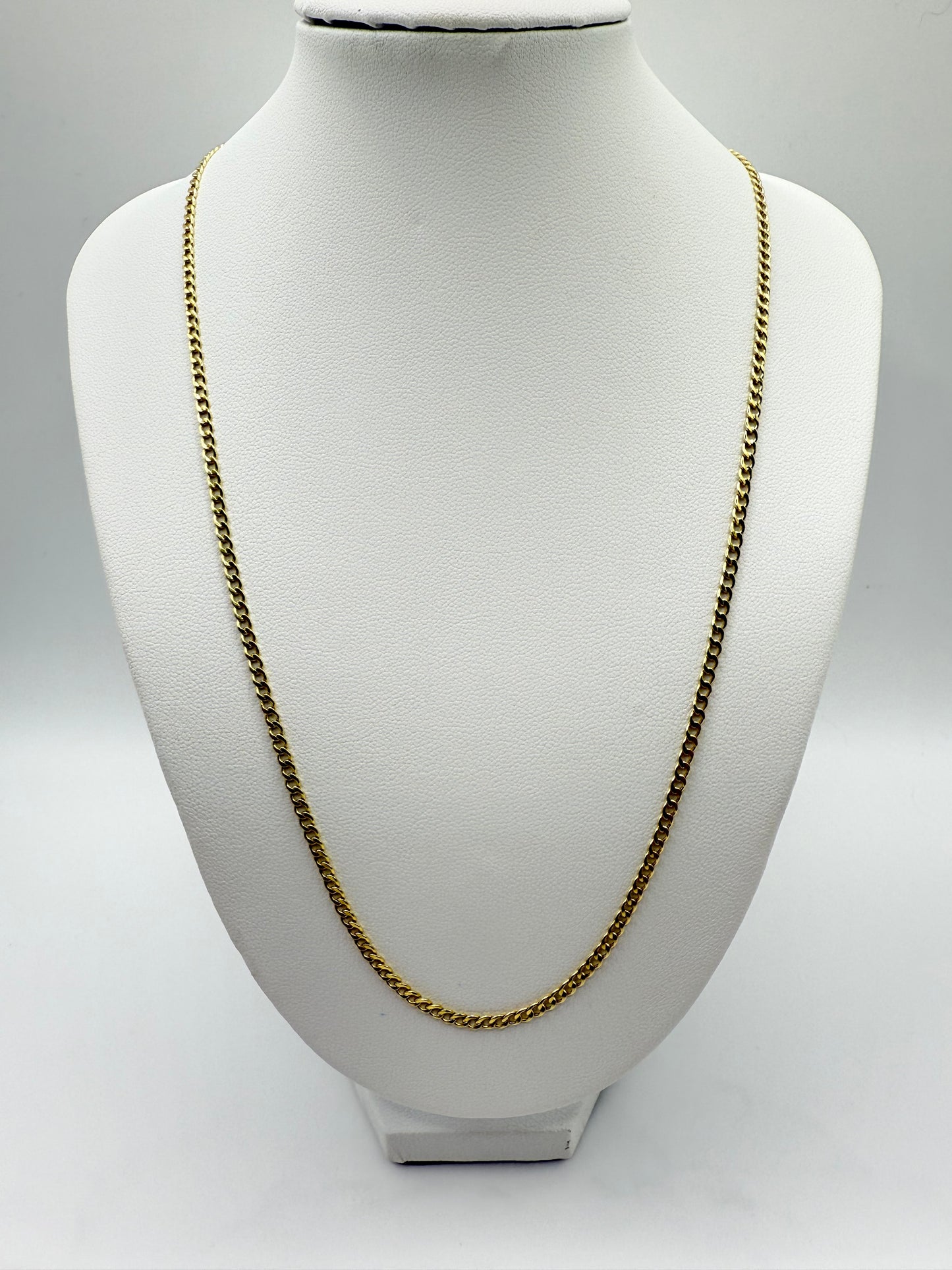 893- NEW 14K Hollow Cuban Curb Chain 2.5mm).W.G