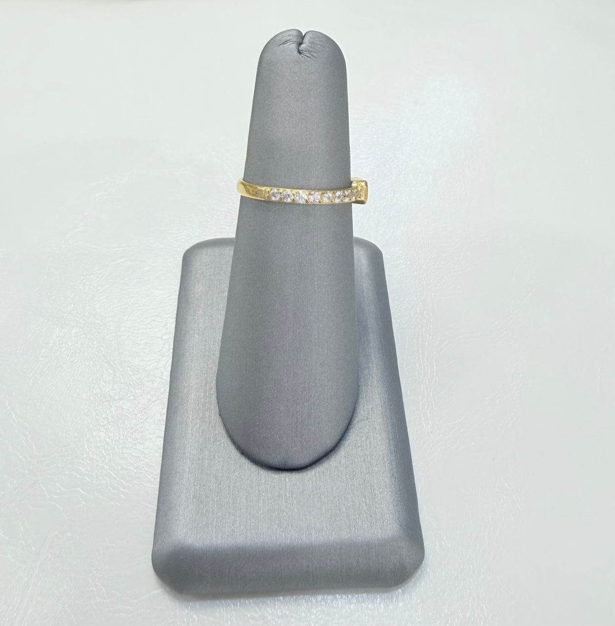 1707- NEW 10K Blue Square Sapphire Band Ring W.G