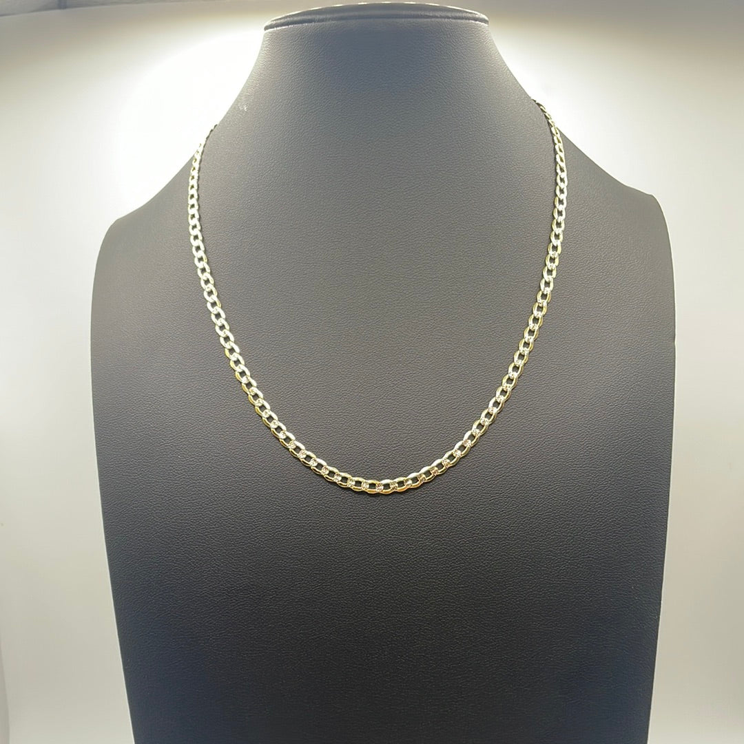 00110 - NEW 14k Hollow Gold, Cuban Link two-Tone (4.01) W.G