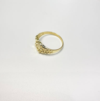 1595- NEW 14K Nugget Square Ring W.G