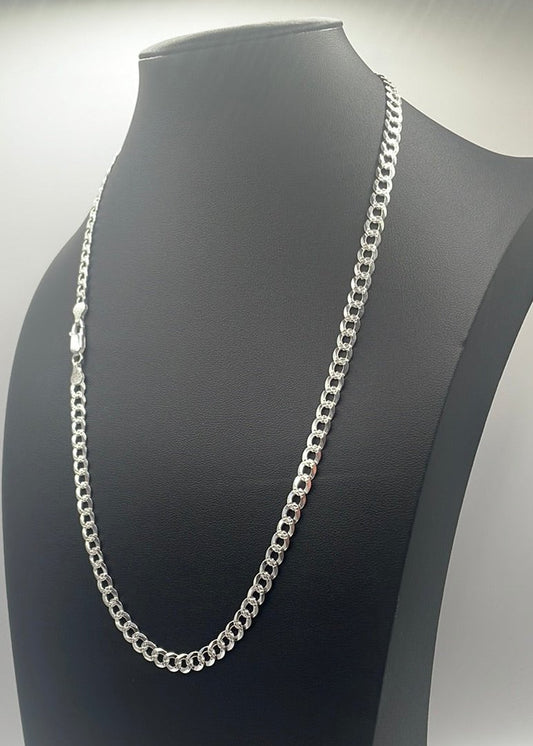 S004- 925 Italian Sterling Silver Curb Link Chain 22” 20.37g