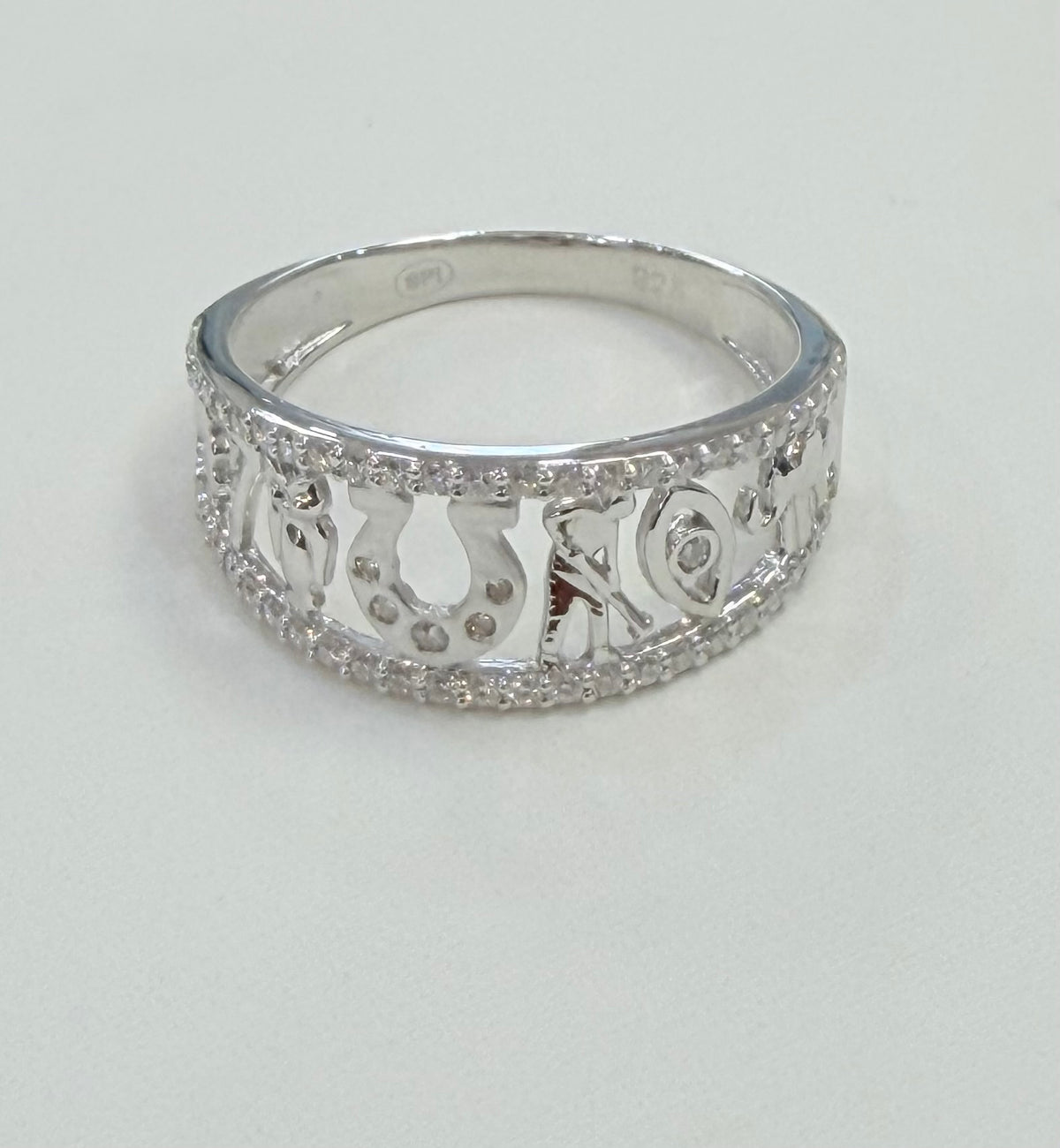 S1143- .925 Sterling Silver Moissanite Lucky Women’s Ring W.G