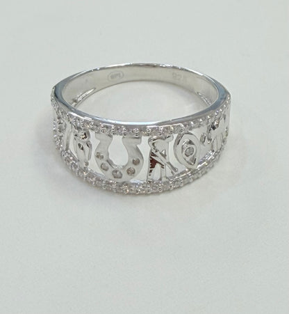 S1143- .925 Sterling Silver Moissanite Lucky Women’s Ring W.G