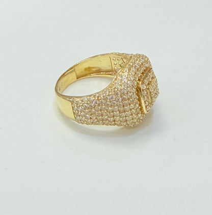 1352- NEW 14K Gold Ice Out Ring Men's Fashion W.G