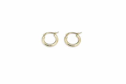 1563- NEW 10K Hollow Gold Hoop Earrings (16.9x3mm) W.G