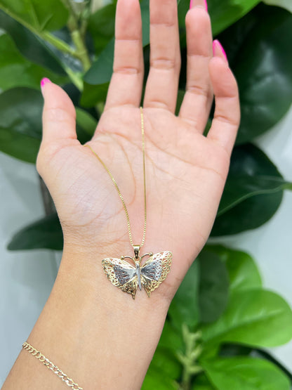 0054- NEW 14K Butterfly Gold Pendant W.G