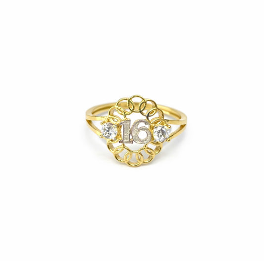 1518- NEW 10K Sweet 16 Gold Ring W.G