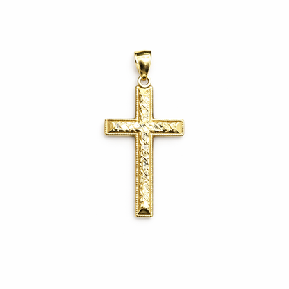 1566- NEW 10K Gold Cross Pendant W.G