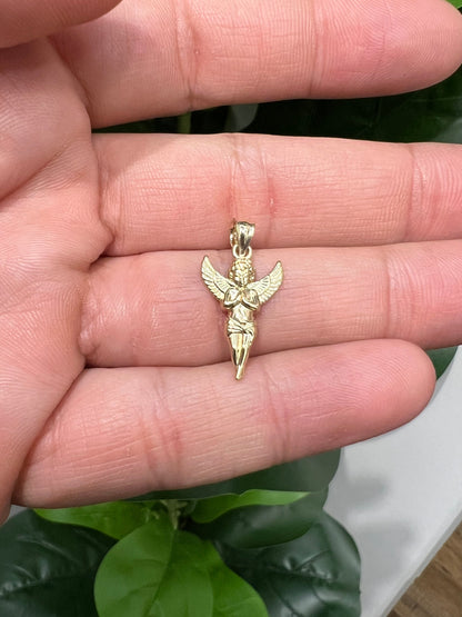1304- NEW 14K Angel Wings Pendant W.G