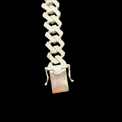 S577-.925 Miami Cuban Link Bracelet 8”