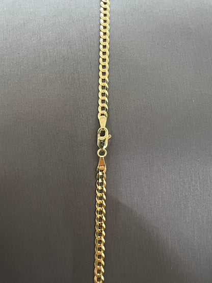 1628- NEW 14K Solid Cuban Curb Chain 22" 3.7mm W.G