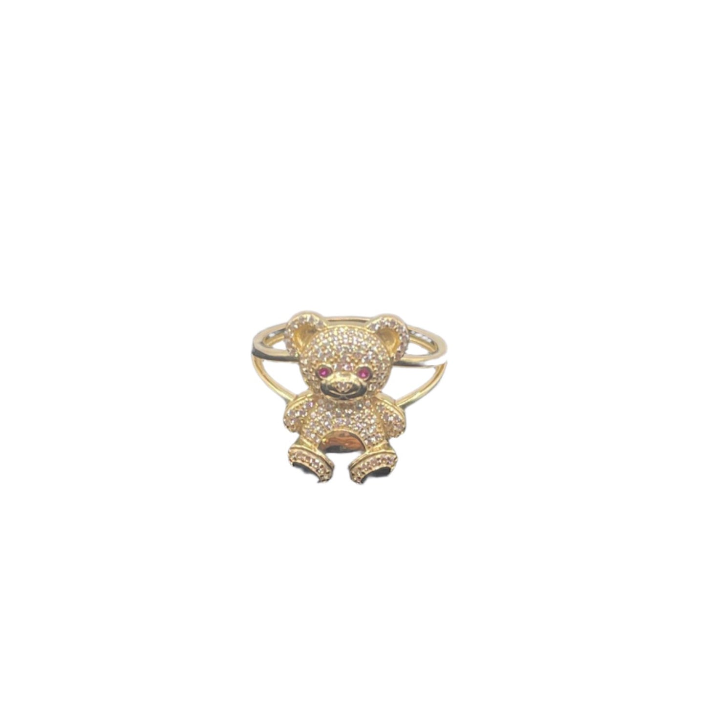 0083- 14K Yellow Gold Solid Bear Ring