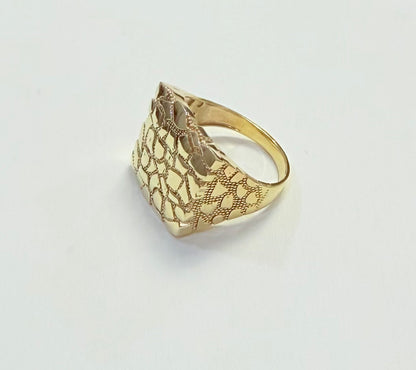 1697- NEW 10K Square Nugget Men Ring W.G