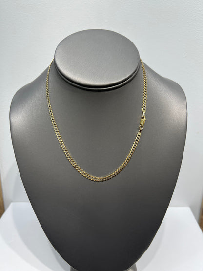 1322- NEW 10K Solid Cuban Curb Chain 16” (3.7mm) W.G