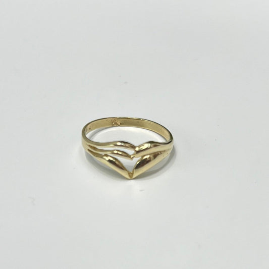 1458- NEW 10K Heart Gold Ring W.G