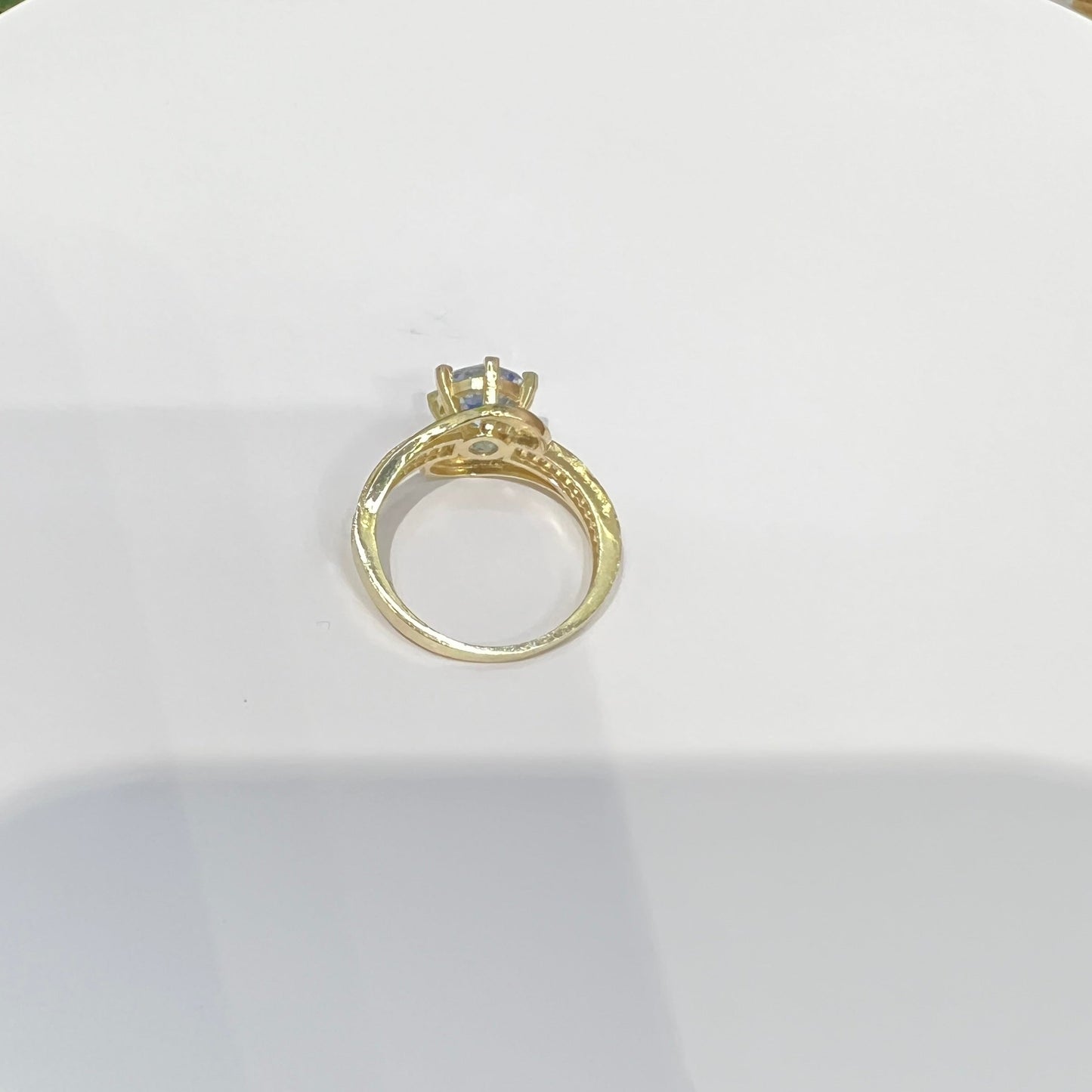 1641- NEW 10K Aquamarine Fashion Ring W.G