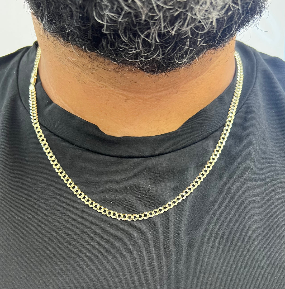 1777- NEW 10K Solid Cuban Curb Chain 24” (4.2mm) W.G