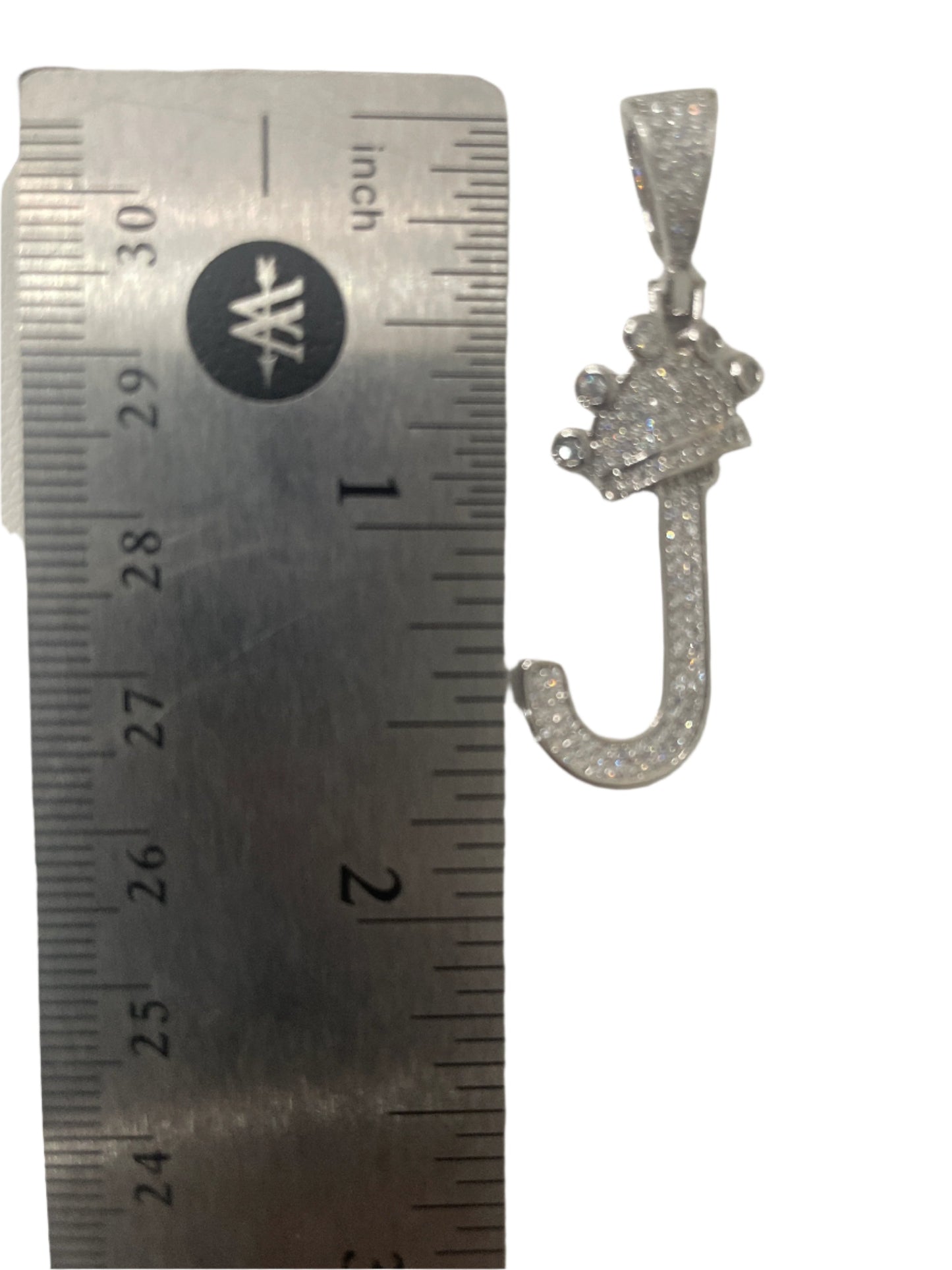 S723- .925 Letter “J” Bright Pendant