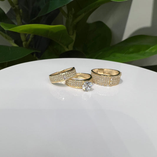 1225-NEW 14K Trio Wedding Ring Set W.G