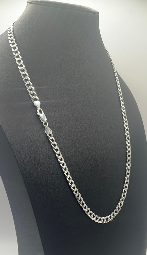 S004- 925 Italian Sterling Silver Curb Link Chain 22” 20.37g