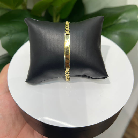 1229- NEW 14K Cuban Curb ID Bracelet (5.7mm) W.G