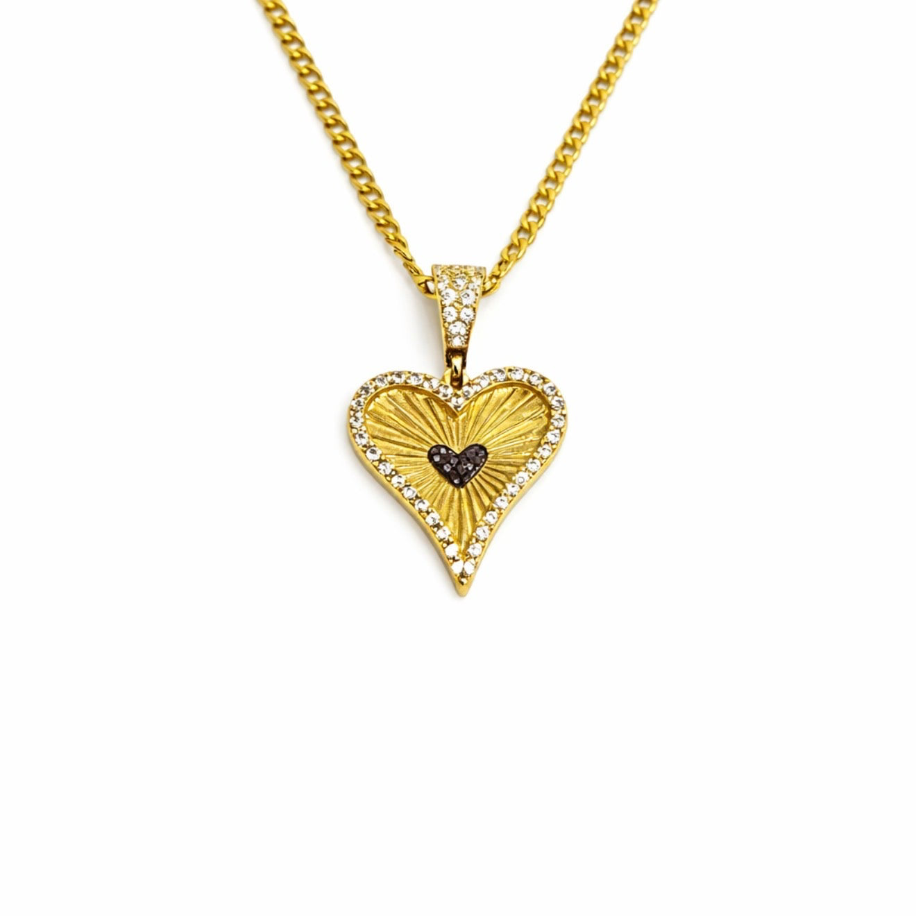1502- NEW 14K Gold Heart Charm Pendant W.G