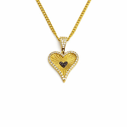 1502- NEW 14K Gold Heart Charm Pendant W.G