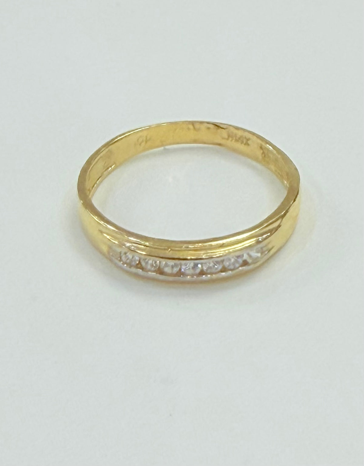 285- NEW 14K Wedding Rings Heart & Band Set W.G