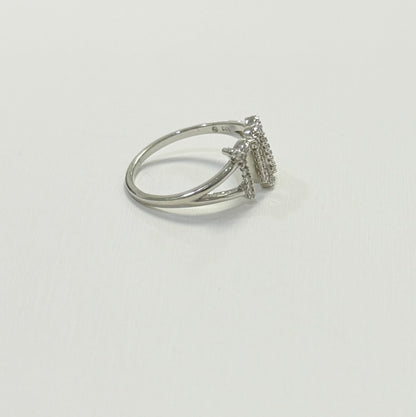 S633- NEW .925 Sterling Silver Zodiac Scorpio Cz Ring W.G