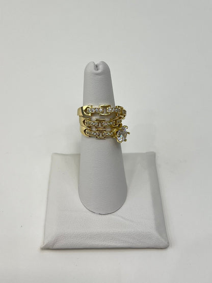 1273-NEW 10k Trio Wedding Ring Set W.G