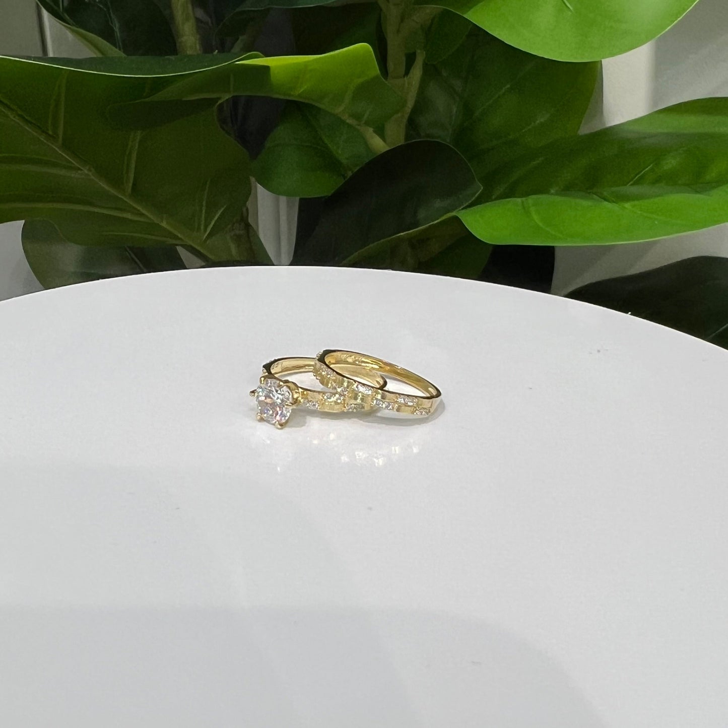 1275- NEW 10K Gold Wedding Ring Women's Set W.G