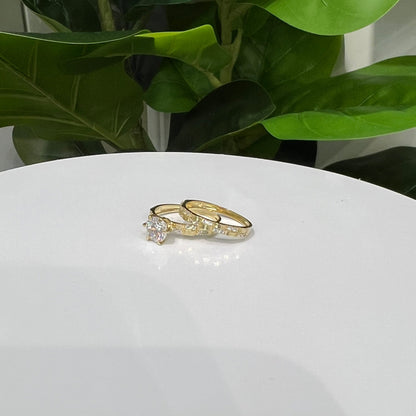 1275- NEW 10K Gold Wedding Ring Women's Set W.G
