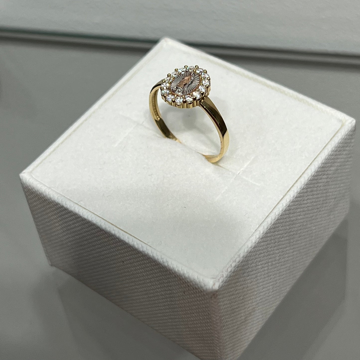 650- NEW 14K Our Lady Of Guadalupe Ring (W.G)