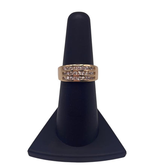 00157- NEW 14K Yellow Gold Ring Zirconia (W.G)