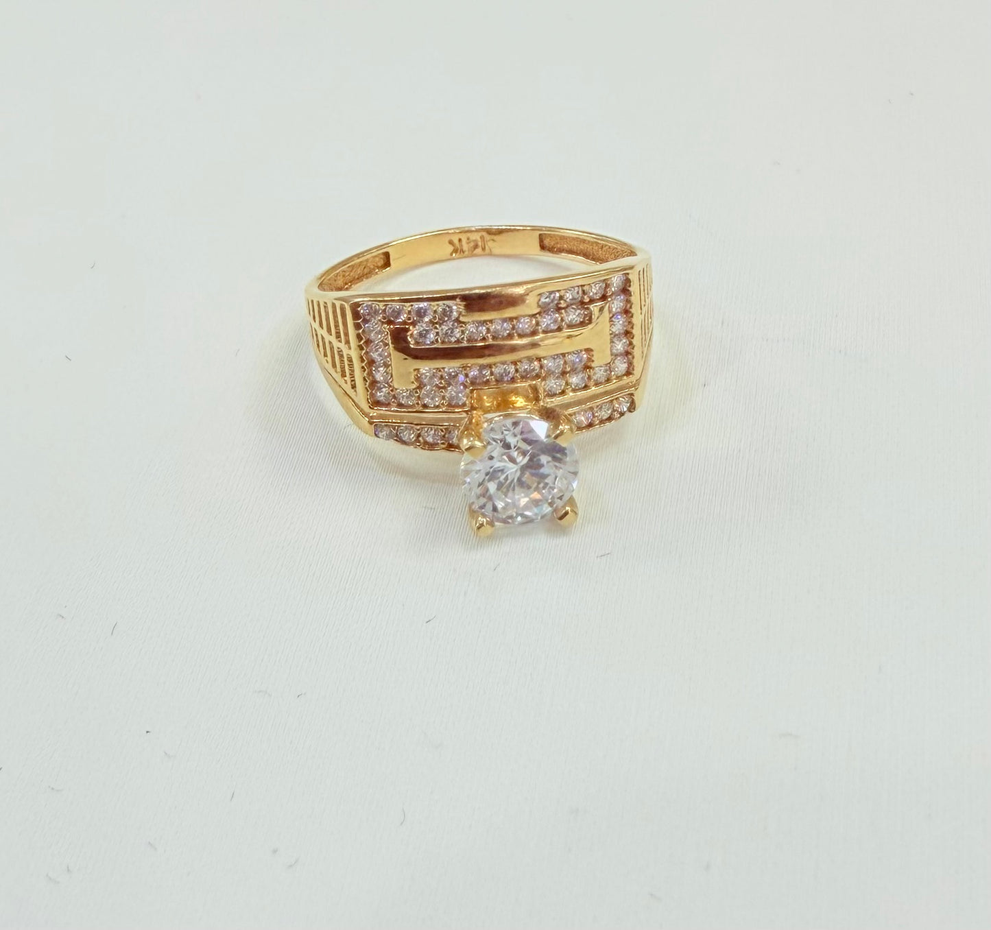 1715- NEW 14K Square Cz Engagement/ Wedding Ring Sz8  W.G