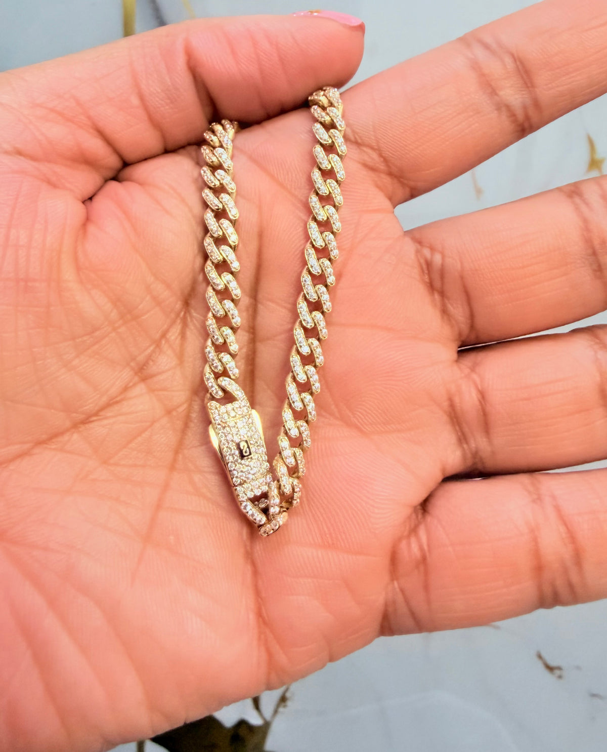 1749- NEW 14K Monaci Full Cz Bracelet 7” (5mm) W.G