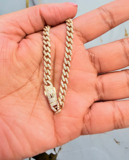 1749- NEW 14K Monaci Full Cz Bracelet 7” (5mm) W.G