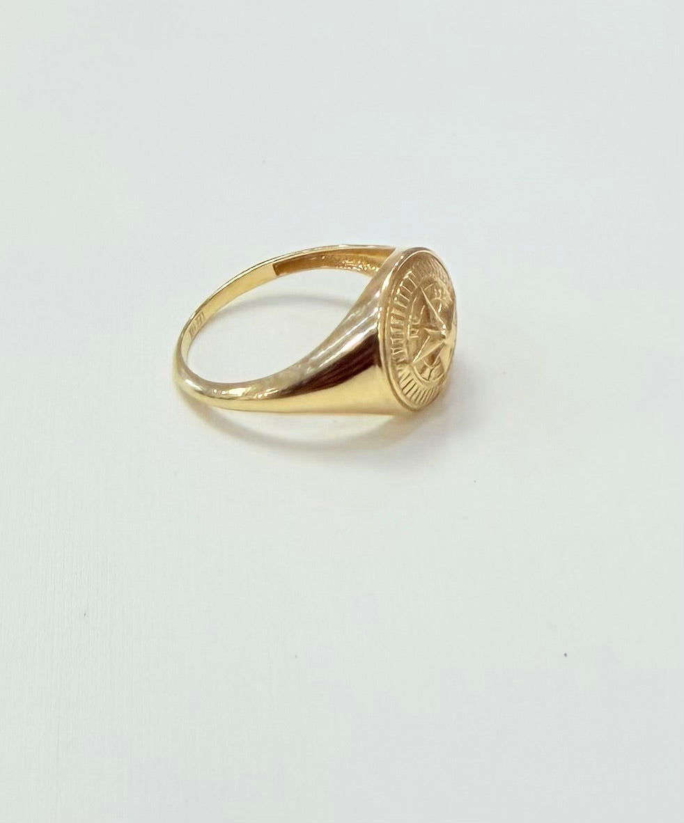 378- NEW 14k Gold Compass Men’s Ring W.G