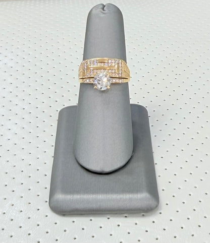1715- NEW 14K Square Cz Engagement/ Wedding Ring Sz8  W.G