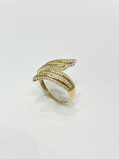 1474- NEW 14K Gold Swirl Fashion Ring W.G