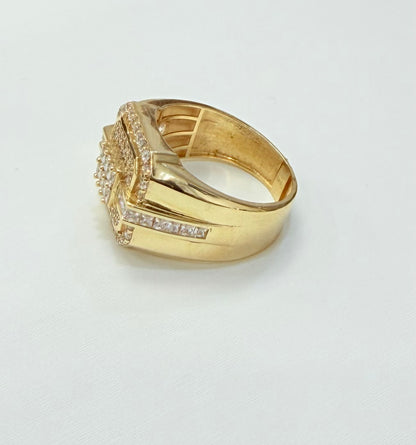 1356- NEW 14K Ice Out Cz Men's Fashion Ring W.G