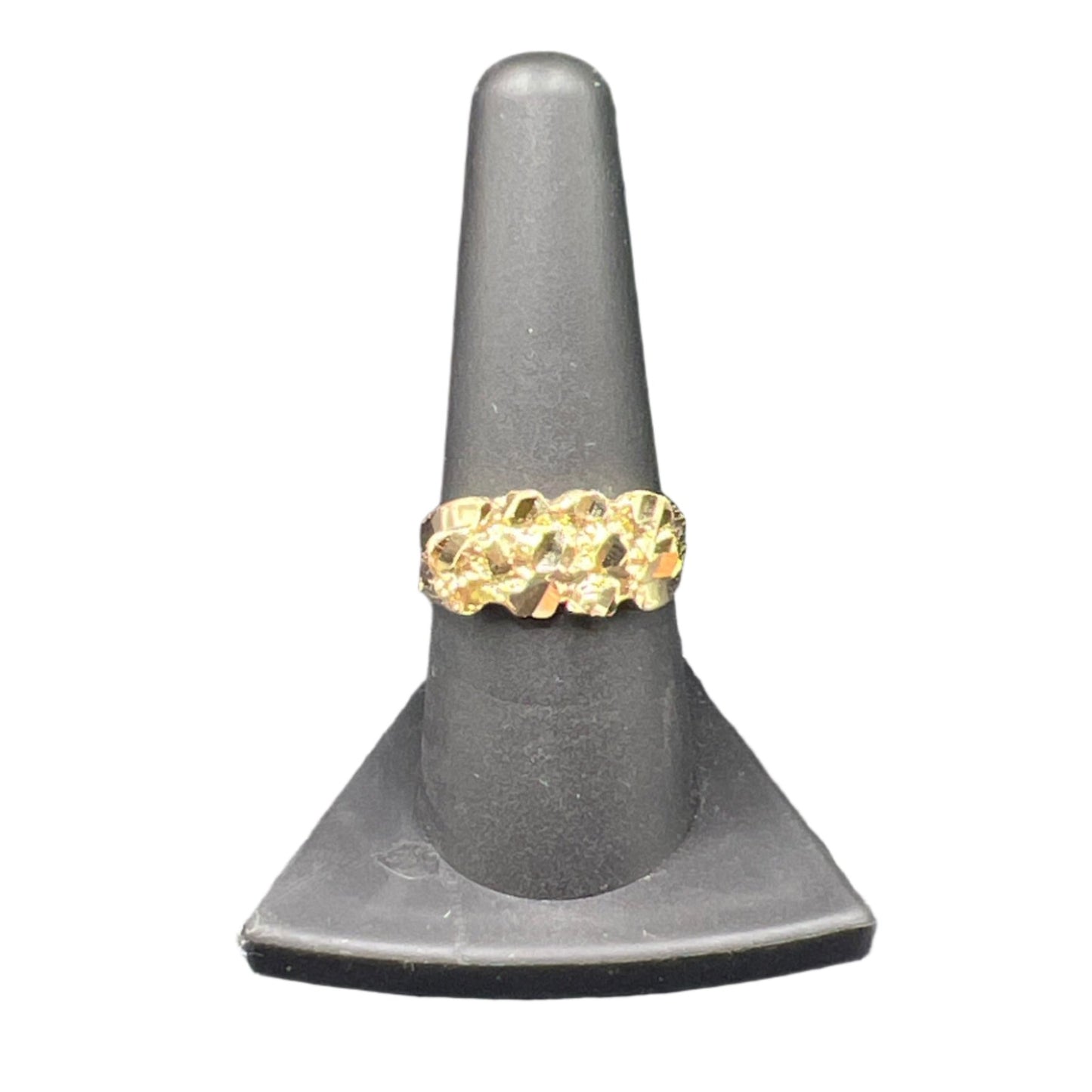 345- 14K Men Nugget Ring Sz 8 1/2