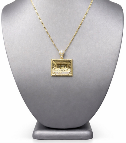1320- NEW 10K Square The Last Supper Pendant W.G