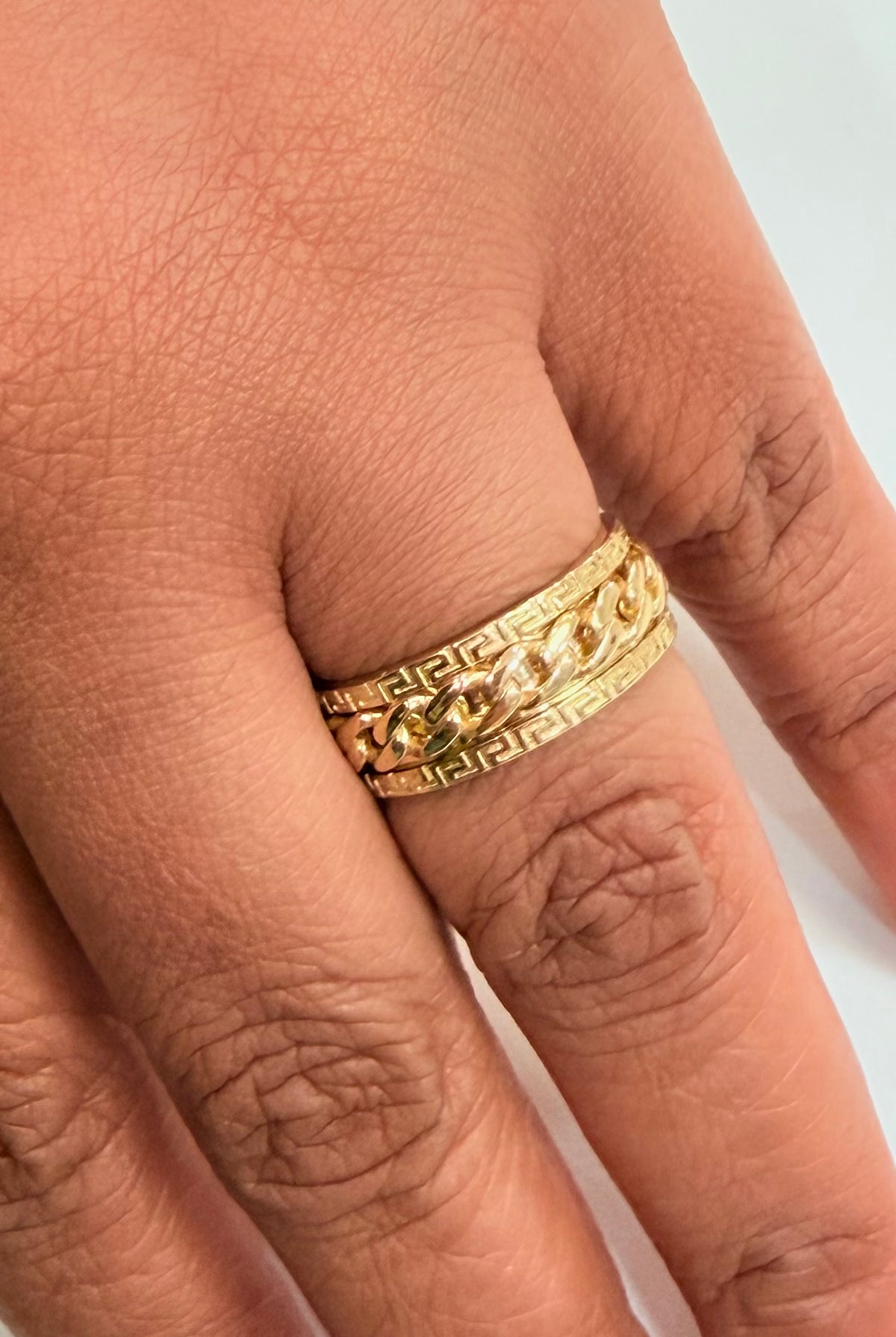 1388- NEW 14K Cuban Link Ring with Movement W.G