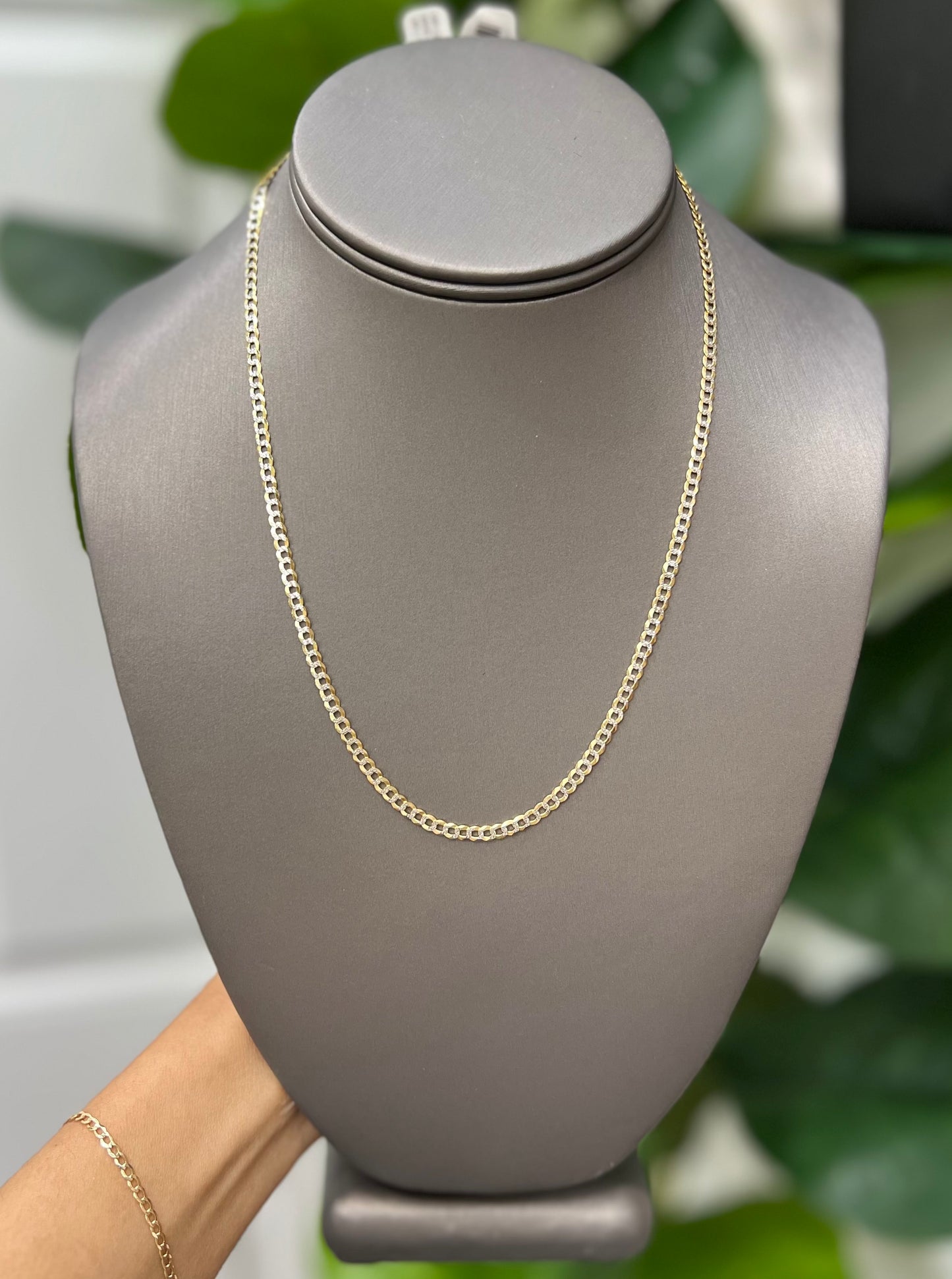 00167- NEW 14K Solid Flat Cuban Curb Chain (3.19mm) W.G