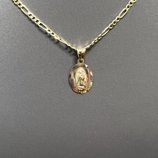 1256- NEW 14K Our Lady of Guadalupe Pendant W.G